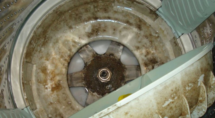 Hình ảnh máy giặt lâu rồi chưa được vệ sinh